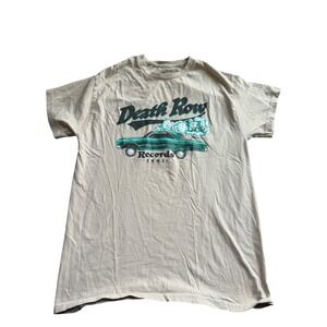 Death Row Records Lowrider Graphic T-Shirt Mens Medium Tan Green 1991 LA Rap Tee